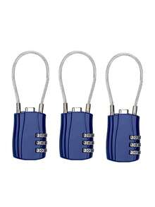 1/2 Pack TSA Approved Combination Lock - High Strength Zinc Alloy Body And Cut-Resistant Steel Cable, 3-Digit Combination Lock, Suitable For Travel Luggage, Gym Lockers, Bicycle Locks (Black), Travel Security Accessory | Multipurpose Travel Lock | Combination Lock, Luggage Lock, Travel Essential Holiday Vacation Supplies - Multicolor - View 31