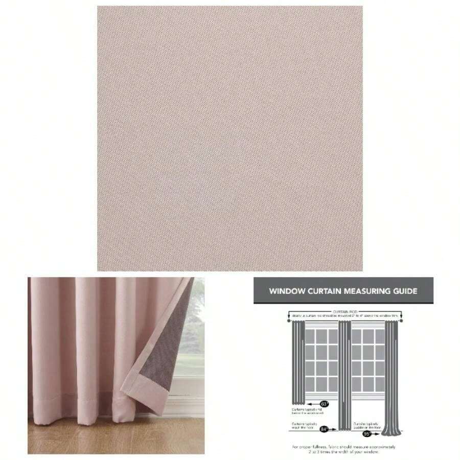 Barrow Energy Efficient Grommet Curtain Panel, Blush Pink, 54x 95 - Colorete rosa + 137.2An x 241.3Al cm (1 Paneles) - Ver 1