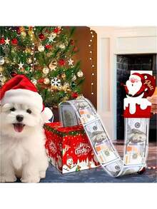 1 Pack Christmas Money Pull-Out Gift Box - Surprise Cash Holder For Friends & Family, Festive Party Accessory, Paper Material, No Batteries Required, Featherless, Christmas Surprise Gift, Christmas Gift