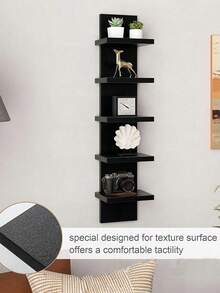 1pc Multi-Layer Home Storage Decorative Shelving Unit, Modern Living Room Display Rack For Toys, Books, Magazines, Cosmetics, Wooden Wall Mount Storage Shelf