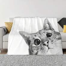 Sneaky Cat An Ultra-Soft Micro Fleece Blanket - 黑色 - 查看 1