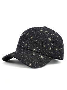 1pc Baseball Cap, Fashionable Casual Rhinestone Visor Hat, Versatile Sun Protection For Spring/Summer Outdoor Activities