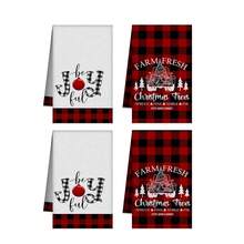2/4pcset Christmas Country And Christmas Tree Kitchen Towels, Christmas Design, Good Water Absorption, Soft, Microfiber, Winter, Bathroom, Tea Room, Christmas Decorative Kitchen.
