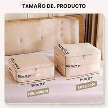 Organizador Autocomprimible Ultracomprimible, Bolso de Mudanza de Servicio Pesado, Bolsas de Movimiento Grandes y Resistentes Con asas Reforzadas para Edredn, Ropa y Mantas Gris, X - Large - Large + azul - Ver 3