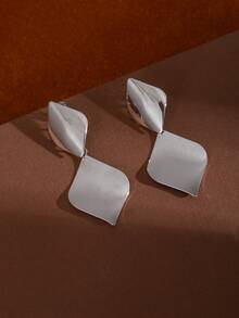 2 szt. geometrycznych kolczyków na klipsy, minimalistyczne, eleganckie kolczyki bez przekłuwania