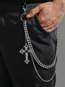 1 Peça Corrente de Cruz Gótica, Acessório de Moda Estilo Punk de Rua, Versátil para Uso Diário e Presentes