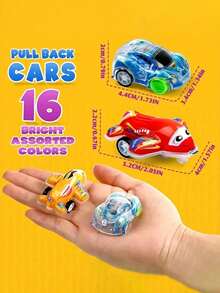 10/20/30 piezas Pequeños coches de juguete de inercia transparentes de doble capa para niños, con forma de avión y vehículo de ingeniería - Multicolor - Ver 9