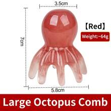 1 件大号章鱼发刷，多功能 8 触手按摩梳，适用于头皮、颈部、背部和全身，由树脂材料制成 - 彩色 - 查看 13