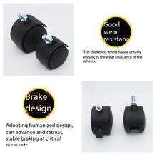 Ruedas giratorias para escritorio de oficina, ruedas para bandeja de computadora, ruedas silenciosas para silla de oficina, accesorios de hardware de pies con ruedas de plástico y nailon