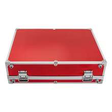 100 Graded Coin Slab Case, Aluminum Coins Storage Box With Lock, Transport, & Organization Of Coin Collection Carry Case, Silver Dollar Holder For Collectors(Red) - 1 - View 7
