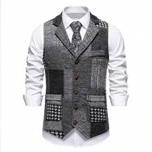 New Vintage Patchwork Lapel Men's Suit Vest