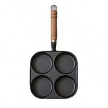 Cast Iron Egg Frying Pan, Egg Cooker Pan, Egg Pot With Flat Bottom For Frying Eggs, Pancake, Omelet, Steak - Black - View 6