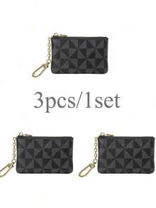 零钱包拉链零钱包带钥匙扣女士小钱包钥匙扣袋男女通用小钥匙扣钱包零钱包防水零钱包带拉链和钥匙扣的小零钱包钥匙扣卡包零钱包迷你收纳袋，可装零钱卡、钥匙、口红 - 彩色 - 查看 16