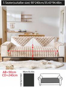 1 件厚毛绒沙发垫套，四季沙发座椅保护套，现代简约沙发套，防尘可洗，柔软防褪色，宠物友好，适合 L 型沙发和 1/2/3/4 座沙发，卡其色 - 卡其色 - 查看 18