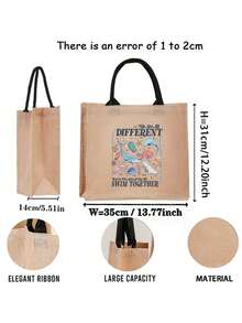 1 Pc We Are All Different Swim Together Pattern Shopping Large Beach Bag Monogrammed Gift Tote Bag For Women, Travel Gift For Man Woman Teacher Appreciation Gift