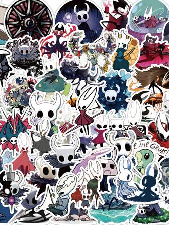50 PIEZAS Pegatinas de juegos de aventura de Hollow Knight con estilo doodle, de material impermeable y reutilizable para cascos de motocicleta, coches, cajas de regalo, sobres, grafitis, guitarras, portátiles, equipaje, manualidades DIY, pegatinas para cascos, pegatinas de jugadores, pegatinas para portátiles, pegatinas, jugadores, juegos, paquete de pegatinas, pegatinas para bicicleta, pegatinas, fiesta de cumpleaños de jugadores, fiesta de jugadores