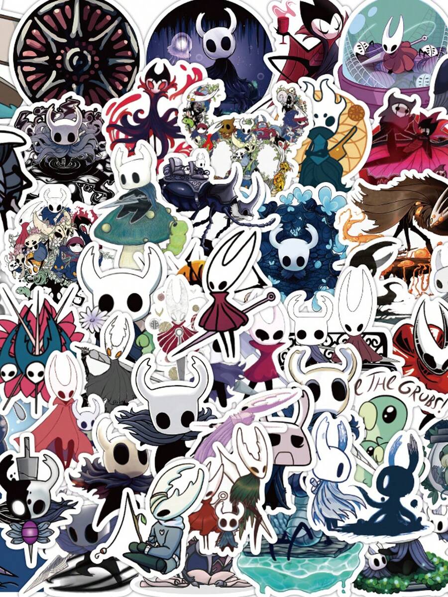 50入《空洞騎士》Steam冒險遊戲塗鴉貼紙,適用水壺、筆電、剪貼簿、手帳,防水乙烯基貼紙,適合女性,DIY手工禮品、辦公室裝飾、剪貼簿用品 - 空洞騎士 - 查看 1