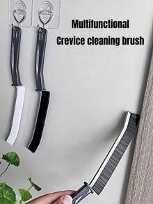 Multi-Functional Crevice Cleaning Brush, Suitable For Cleaning Small Gaps, Bathrooms, Kitchens, Window Cracks, Grooves, Dust, Tiles, Crevices, Hanging Bathroom Crevice Brush, Hard Bristle Brush - Multicolor - View 3