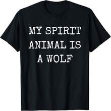 Funny Wolf T-Shirt | My Spirit Animal Is Wolf - 黑9 - 查看 1