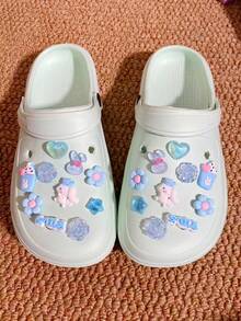 20 Peças Assortimento Fofo de Encantos - Poodle, Letra, Estrela, Sorvete, Flor de 5 Pétalas, Rosa, Coelho, Coração - Clipes Decorativos para Sapatos, Acessórios Versáteis para Sandálias, Chinelos, Bolsas de Praia de Mulheres, Ótimo para Feriados e Festas de Aniversário