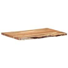 vidaXL Table Top  Natural Wood  Solid Acacia Wood  39.4 X 19.7-23.6 In  Durable  Solid Wood Table Top  Rectangular  Rustic  Dining Room Table  Acacia Wood Table  Rustic Wooden Tabletop - Brown - View 7