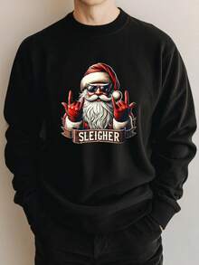 Sudadera Gráfica de Hombre 'Rock Santa Claus Sleigher' - Diseño Navideño Rockero con Gafas y Gestos del Puño, Cuello Redondo Casual para Fiestas Festivas, Abrigo Invernal & Outfits Divertidos – Alternativa a los Suéteres Feos, ¡Lavado Manual! Regalo Ideal () Perfecto para Celebraciones en Nochebuena e Incluso el 2020. Corte Relajado Para Atuendos Cotidianos, Suéter Navideño Feo para Hombres, Suéter de Halloween para Hombre, Suéter de Punto para Hombre, Suéteres para Hombre, - Oscuro - Ver 7