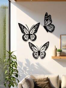 1 Set Metal Butterfly Sculpture, Classic Style Metal Butterfly Wall Decor, Indoor/Outdoor Hanging Decoration, Suitable For Living Room, Bedroom, Garden