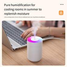 Un humidificateur de bureau portable USB mini, petit humidificateur domestique avec fonction de changement de couleur de la lumière d'ambiance et de remplissage d'eau - Multicolore - Voir 4