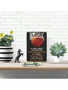 HEMITONG Vintage Metal Sign Basketball Poster, Basketball Lover - It'S Not About Being Better Than Someone Else Metal Sign Wall Decor Rustic Farmhouse Sign Decor Gifts - Nhiều màu - Xem 3