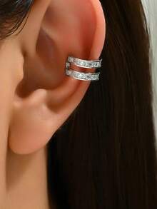 简约银色/金色夹式耳环，女士无耳洞夹式耳环，无需耳洞即可佩戴，耳骨夹式耳环 - 彩色 - 查看 15