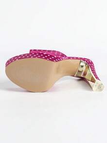 Women's Suede Thick High Heel Waterproof Platform Slippers, Fashion For Indoor And Outdoor Wear