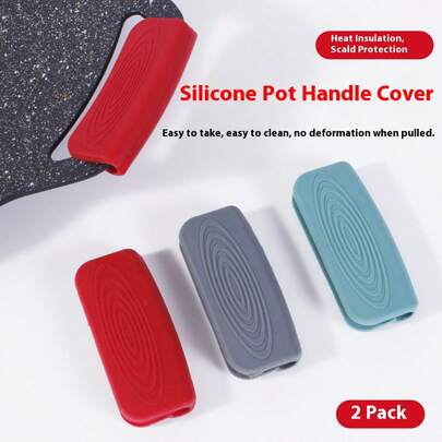 1 par de cubiertas de silicona para manijas de ollas, antideslizantes y resistentes al calor hasta 230°C, para uso en la cocina, adecuado como regalo festivo, esencial para uso comercial y doméstico