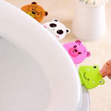 [Toilet Accessories]Toilet Lid Lifter Handle With Strong Adhesive, Cute Cartoon Style Sanitary Lever Helper For Toilet Seat, No Drill Stick-On Pull Up Handle, Bathroom Hygiene Helper For Home Kids - Green - View 5