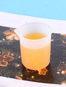 2pcs/5pcs/6pcs Silicone Measuring Cup, 100ml Silicone Cup Resin Non-Stick Mixing Cup Resin Measuring Cup Tool, Accurate Calibration, Resin DIY Process - White - View 8