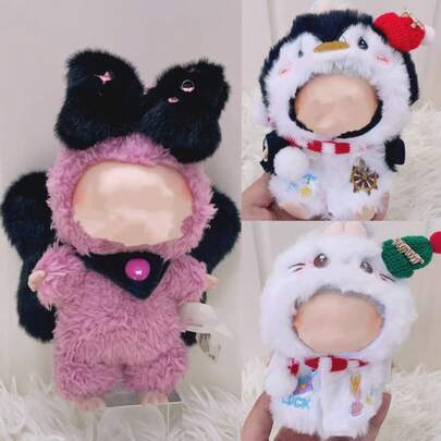 Conjunto de ropa de invierno navideña de 17 cm para muñeca de 1ra/2da/3ra generación, conjunto con lazo elegante