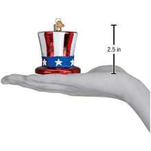 Old World Christmas Adornos: Regalos políticos Adornos de Vidrio soplado para árbol de Navidad, Elefante Republicano(Tío Sam) - Tipo 3 - Ver 4