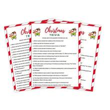 圣诞节琐事、家庭游戏、圣诞派对游戏、圣诞节琐事游戏、假日琐事、圣诞节游戏、圣诞节游戏 - 彩色 - 查看 1