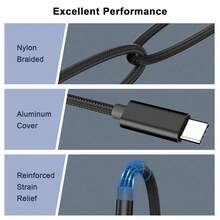 3.5 英尺 USB-C 转 AUX 音频线，Type-C 转 3.5mm 公头耳机音频插孔线/AUX 线/3.5mm 耳机车载音响线，比其他 USB-C 转 3.5mm AUX 音频线兼容性更好，兼容大多数 Type-C 手机，例如 17/16/15 Promax - 彩色 - 查看 5