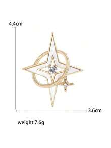 "Fashionable Metal Starburst Brooch For Women, Elegant Daily Wear Pin, Chic Jewelry Accessory For Outfits" - 星爆 - 查看 8