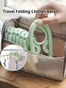 1/3/5/10/12/15/20件旅行衣架，便携式折叠旅行衣架，多功能实用衣架，邮轮必备配件，节省空间的晾衣架，衣架，旅行衣架 - 淡綠色 - 查看 9