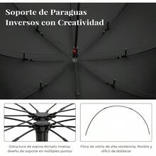 Paraguas Invertido Doble Capa - Sombrilla Reforzada Antiviento y Lluvia con Mango en Forma C, Paraguas Grande UV Impermeable para Hombre y Mujer, Manos Libres Portátil - Morado - Ver 8
