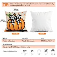 4 Stücke Kürbiskutsche bedruckte Kissenbezug Set, einseitig Muster, Herbst