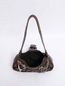 Dedoo 1 chiếc túi đeo vai nữ phong cách Gothic Y2K, trang trí đinh tán, kiểu dáng retro hình vuông, phù hợp cho các hoạt động hàng ngày, thiết kế độc đáo, phong cách Steampunk, Gothic, lý tưởng cho phong cách đường phố cá tính, cũng hoàn hảo cho các lễ hội âm nhạc, buổi hòa nhạc, phong cách rock dành cho phụ nữ. - Cà phê - Xem 11