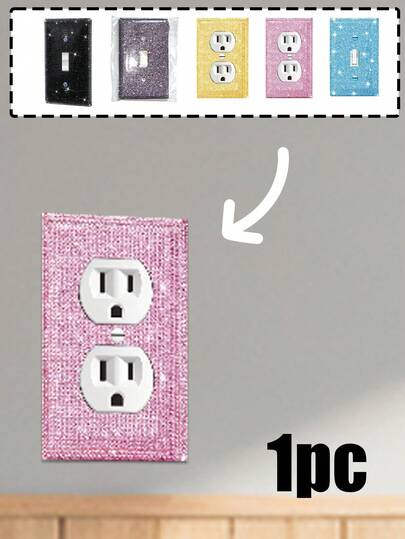 1ชิ้น สติ๊กเกอร์แผงสวิตช์เพชร, ฝาครอบสวิตช์ไฟสีสูง, สติ๊กเกอร์แผงสวิตช์, ฝาครอบสวิตช์ไฟ, ฝาครอบเต้ารับตกแต่ง, ฝาครอบเต้ารับ, ฝาครอบสวิตช์ไฟแบบ Single-Gang Toggle, ฝาครอบสวิตช์ตกแต่งและทนทาน, แผ่นพลอยเทียมinestone Shiny