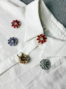 1/5Pcs Fashion Cufflinks For Shirt Decorative Women ButtonCover Crystal Sleeve Button, Button Clips MetalButton Accessories No Sewing ButtonsWedding