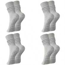3 Pairs Of Very Suitable Sports Stacked Socks Yoga Socks For Women, Soft And Comfortable, Non-Slip And Shock-Absorbing, Suitable For Daily Pilates, Running, Fitness, Cycling,