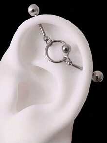 1PC Star Floating Industrial Piercing Barball Helix Piercing Stainless Steel Ear Piercing Body Jewelry Ear Stack