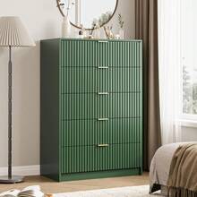 BVFUKA 5 Drawer Dresser For Bedroom, Tall Dresser Chest Of Drawers With Gold Handles, 32 Inch Wide Nightstand With For Bedroom, Living Rooms, Offices, And Entryways, Green - 綠色 - 查看 6