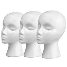 1/2/3 Pcs Foam Wig Head, With Female Face For Multipurpose Wigs Display Stand, Model, Mask, Hat Display Stand, Art Work Painting - 3個 - 查看 11