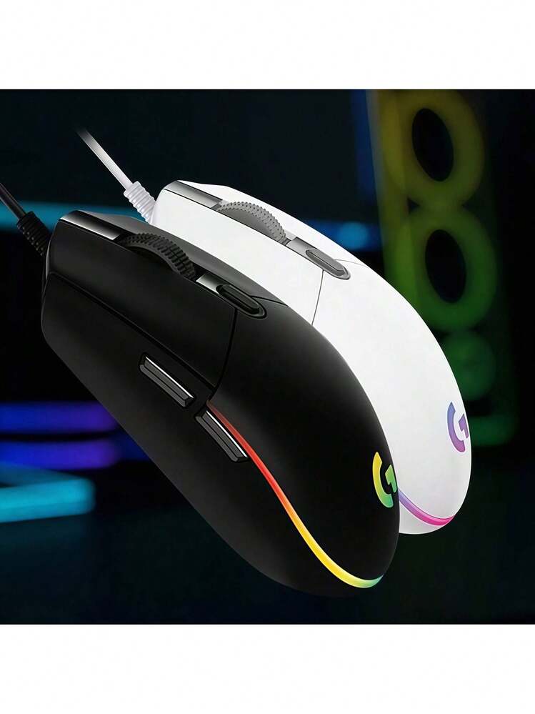 Logitech G102 Wired Symmetrical Mouse With Non-Slip Grip And Comfortable Curve For Small And Medium Hands. Cross-Platform Plug-And-Play Compatible With Windows And Mac. Lightweight At 79 Grams. High-Speed Response Sensor. Suitable For Daily Office And Entertainment Scenes. White. - White - View 8